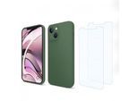 Hülle iPhone 13 mini und 2 schutzfolien - Silikon - Grün
