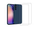 Hülle Galaxy A54 und 2 schutzfolien - Silikon - Blau