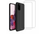 Hülle Galaxy S20 Plus und 2 schutzfolien - Silikon - Schwarz