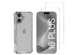Hülle iPhone 16 PLUS und 2 schutzfolien - TPU - Transparent