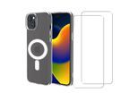 Hülle iPhone 15 und 2 schutzfolien - TPU - Transparent