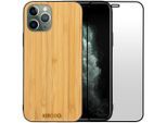 Hülle iPhone 11 Pro und schutzfolie - Holz - Gelb