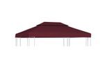 vidaXL Pavillon-Dach mit Lüftungsdach 310 g/m² 4x3 m Bordeauxrot