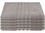 Schiesser Gästehandtücher »Milano aus 100% Baumwolle mit eleganter Bordüre in Hoch-Tief-Optik«, (Set, 5 St., 5er Set Gästehandtücher 30 x 50 cm), Made in Green