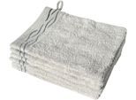 Dyckhoff Waschhandschuh »Wave«, (Set, 6 St., 6er Set Waschhandschuhe 16 x 21 cm), mit Jacquard-Bordüre