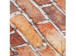 Baumwollstoff-Digitaldruck "Ziegelwand", Serie Ria, orange-color