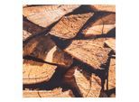 Baumwollstoff-Digitaldruck "Brennholz", Serie Ria, braun-color