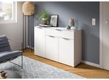 INOSIGN Sideboard »Raio, Breite 135 cm, 3 Türen, 1 Schubkasten, Oberboden mit Glasplatte«, Anrichte, Kommode, Schrank