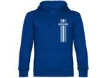 multifanshop Kapuzen Sweatshirt - München blau - Streifen - Druck weiß - Hoodie