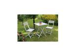 Sedex Gartenset Bistro 3 teilig weiß gewischt