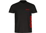 multifanshop Herren T-Shirt - München rot - Brust & Seite - Druck rot - Männer