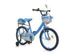 Byox Kinderfahrrad 20 Zoll 2002, Stützräder, Klingel, Höhe einstellbar, Körbe blau