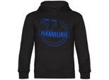 multifanshop Kapuzen Sweatshirt - Hamburg - Meine Fankurve - Druck blau - Hoodie