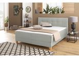Boxbett HOME AFFAIRE "Lonrai", grau (taupe), B:208cm L:227cm, Komplettbetten, in H2,H3 & H4 und XXL - Überlänge 220cm wählbar, inkl. Topper