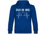 multifanshop Kapuzen Sweatshirt - Duisburg - Herzschlag - Druck weiß - Hoodie