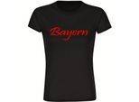 multifanshop Damen T-Shirt - Bayern - Schriftzug - Druck rot - Frauen