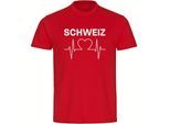 multifanshop Kinder T-Shirt - Schweiz - Herzschlag - Druck weiß - Kind