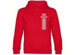 multifanshop Kapuzen Sweatshirt - Frankfurt - Streifen - Druck weiß - Hoodie