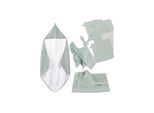 roba Organic Geschenkset 'Lil Planet' frosty green, Handtuch, Waschlappen, Schmusetuch & Decke, GOTS