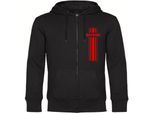 multifanshop Kapuzen Sweatshirt Jacke - Bayern - Streifen - Druck rot - Sweat