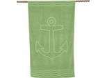 Wewo fashion Strandtuch »Anker«, (1 St., Strandtuch 100 x 180 cm), Badetuch, Uni Farben, mit Motiv, reine Baumwolle