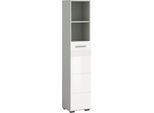 welltime Hochschrank »Calcio, Höhe 150 cm, 1 Tür, 2 offene Fächer, 3 Einlegeböden«, Türanschlag wechselbar, MDF Front,...