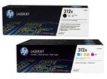 HP Original 312X/ 312A Toner 4er Set schwarz hohe Kapazität, cyan, magenta, gelb