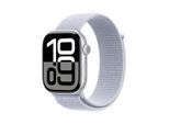 Apple Watch Series 10 Aluminiumgehäuse GPS 46mm Silber (Sport Loop blaue Wolke)