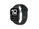Apple Watch Series 10 Aluminiumgehäuse GPS 42mm Diamantschwarz (Sportarmband schwarz) M/L