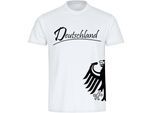 multifanshop Herren T-Shirt - Deutschland - Adler seitlich - Druck schwarz - Männer