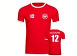 multifanshop Kontrast T-Shirt - Deutschland - Adler Retro Trikot 12 - Druck weiß - Männer