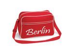 multifanshop Retrotasche - Berlin rot - Schriftzug - Druck weiß - Tasche