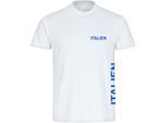 multifanshop Kinder T-Shirt - Italien - Brust & Seite - Druck blau - Kind