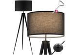 tectake® Stehleuchte, Dreibeingestell aus Stahl, 60 W, Fußschalter, 57 x 57 x 158 cm