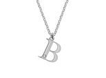 Kette mit Anhänger DIAMONDS BY ELLEN K. "Silber 925 mit 1x Diamant 0,008ct. Buchstabe B", weiß, Halsketten, Damen, 45+3cm, 0,01, Silber 925 (Sterlingsilber), L: 48 B: 12mm, glänzend, B:12mm