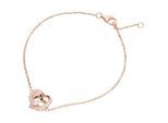 Armband SMART JEWEL "Herz mit Zirkonia, rosé vergoldet, Silber 925", rosa (rosé vergoldet), Armbänder, Damen, 19cm, Silber 925 (Sterlingsilber), Armband