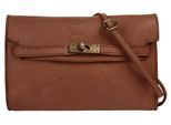 Umhängetasche SAMANTHA LOOK, Mädchen, Gr. B/H/T: 23cm x 16cm x 3cm onesize, braun (cognac), Leder, Taschen Umhängetasche, echt Leder, Made in Italy