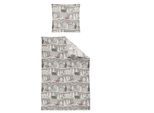 Bettwäsche IRISETTE "Koala 8415", grau, B/L: 155cm x 220cm, Feinbiber, B/L: 80cm x 80cm, Feinbiber, Obermaterial: 100% Baumwolle, Bettwäsche, kuschelig weiche Winterbettwäsche