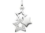 Sternanhänger JOBO "Anhänger Sterne", silber (silber 925), Schmuckanhänger, Damen, Silber 925 (Sterlingsilber), 925 Silber mit Zirkonia