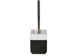 WC-Garnitur MÖVE "Toilettenbürste Black & White", schwarz (schwarz, snow), H:38cm, Marmor, Reinigungsbürsten, Marmor