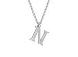 Kette mit Anhänger DIAMONDS BY ELLEN K. "Silber 925 mit 1x Diamant 0,008ct. Buchstabe N", weiß, Halsketten, Damen, 45+3cm, 0,01, Silber 925 (Sterlingsilber), L: 48 B: 12mm, glänzend, B:12mm