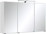 Spiegelschrank WELLTIME "Trento, verschiedene Ausführungen und Farben", weiß, B:100cm H:64cm T:20cm, Schränke, Spiegelschrank, Breite 100 cm, mit 3D-Effekt, Spiegeltüren, Inklusive LED-Beleuchtung