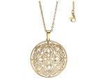 Kette mit Anhänger JOBO, gold (goldfarben), Halsketten, Damen, Edelstahl, L: 46, rund Edelstahl goldfarben 46 cm