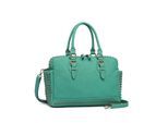 Schultertasche "Boho", Mädchen, Gr. B/H/T: 34cm x 24cm x 12cm onesize, grün (jade), Polyurethan (PU), COLLEZIONE ALESSANDRO, Taschen Schultertasche, mit 2 Seitenfächern