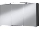 Spiegelschrank WELLTIME "Malibu", grau (anthrazit), B:120cm H:64cm T:21cm, Holzwerkstoff, Schränke, Spiegelschrank, Breite 120 cm, mit Spiegeltüren und Softclose-Funktion