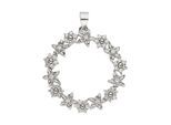 Kettenanhänger JOBO "Anhänger Kreis aus Blumen", silber (silber 925, weiß), Schmuckanhänger, Damen, Silber 925 (Sterlingsilber), Kettenanhänger, 925 Silber mit 49 Zirkonia