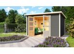 Gartenhaus KONIFERA "Sandstedt 5" terragrau", grau (terragrau), ohne Fußboden, Holzwerkstoff, Gartenhäuser, Gartenhaus, aus hochwertiger nordischer Fichte