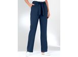 Palazzohose CLASSIC BASICS, Damen, Gr. 24, Kurzgrößen, blau (marine), 100% Polyester, unifarben, lang, Hosen Palazzohose