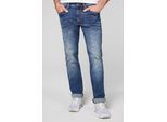 Regular-fit-Jeans CAMP DAVID, Herren, Gr. 33, Länge 36, blau, Denim/Jeans, Material: 60% Baumwolle, 24% Polyester, 13% Lyocell, 3% Elasthan, Zusatz: Enthält nichttextile Teile tierischen Ursprungs (Badge), regular fit, Jeans, mit Stretch-Anteil