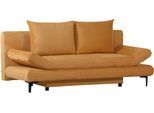 Schlafsofa GUTMANN FACTORY, gelb, B:191cm H:76cm T:86cm, 100% Polyester, Sofas, Schlafsofa